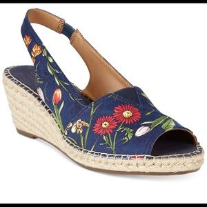 Clarks Slingback Espadrille PeepToe Floral Sandals